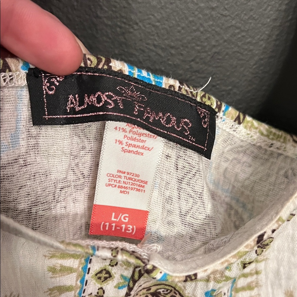 NWT Almost Famous Embellished Camisole - Cream and Brown - Picture 3 of 10